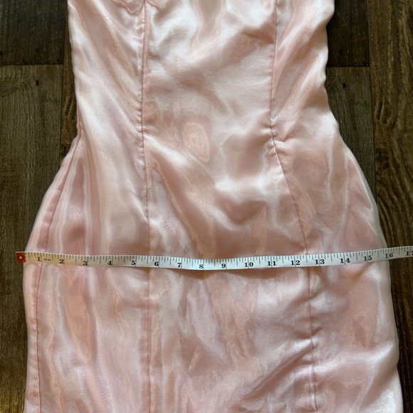Jessica McClintock for Gunne Sax Vintage Baby Pink Maxi Trumpet Style Gown Sz 2 - Picture 5 of 12